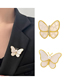 Fashion 07 Light Kc Gold Black 2633 Alloy Diamond Geometric Butterfly Brooch