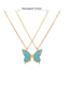 Fashion Blue Drip Oil Double Butterfly Necklace Set
