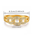 Fashion Gold Alloy Diamond Interlocking Ring