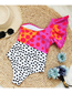 Fashion Pink And Yellow Printing + Black Dots On White Polyester Print One-shoulder Swimsuit