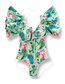 Fashion Light Green Woodpecker Polyester Print One Piece Swimsuit