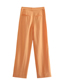 Fashion Orange Solid Single-button Straight-leg Trousers