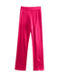 Fashion Rose Red Solid Color Straight Trousers