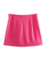 Fashion Rose Red Solid Color Geometric Skirt