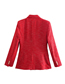 Fashion Red Textured Double-breasted Blazer