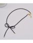 Fashion Black Crystal Bow Necklace
