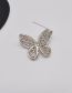 Fashion Silver Alloy Diamond Butterfly Brooch