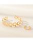 Fashion Gold Alloy Geometric Cutout Flower Ring Bracelet Set