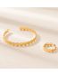 Fashion Gold Metal Geometric Bracelet Ring Set