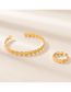 Fashion Gold Metal Geometric Bracelet Ring Set