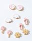 Fashion Pink Alloy Color Drop Oil Cloud Lollipop Slipper Stud Earrings Set