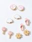 Fashion Pink Alloy Color Drop Oil Cloud Lollipop Slipper Stud Earrings Set