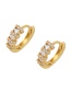 Fashion Gold-2 Copper Set Zircon Geometric Earrings