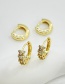 Fashion Gold Copper Set Zircon Geometric Earrings