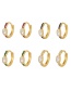 Fashion White Brass Set Zircon Round Earrings