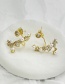 Fashion Gold-2 Copper Zircon Pearl Geometric Stud Earrings