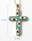 Fashion 4# Bronze Diamond Drop Oil Cross Eye Necklace
