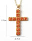Fashion 7# Brass Diamond Cross Necklace