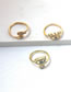 Fashion 3# Brass Gold Plated Diamond Eye Open Ring