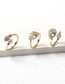 Fashion 3# Brass Gold Plated Diamond Eye Open Ring