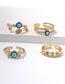 Fashion 4# Brass Gold Plated Diamond Drip Oil Eye Open Ring