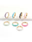 Fashion White Gold Plated Brass Oil Spotted Ring