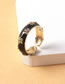 Fashion Black Brass Diamond Drip Oil Open Ring