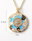 Fashion Yellow Zirconium Floral Oil Drop Necklace In Gold Plated Copper