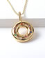 Fashion Gold Bronze Diamond Ring Necklace