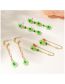 Fashion Green Alloy Rice Beads Flower Earring Set