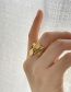 Fashion Gold Titanium Disc Geometric Ring