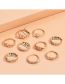 Fashion 2# Alloy Diamond Heart Lip Geometric Ring Set