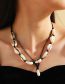 Fashion Black White Shell Braided Double Necklace