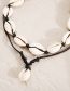 Fashion Black White Shell Braided Double Necklace
