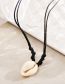 Fashion Black Shell Leather Rope Necklace