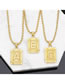 Fashion C Copper Gold Plated 26 Letter Square Necklace