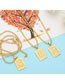 Fashion V Copper Gold Plated 26 Letter Square Necklace