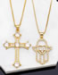 Fashion Cross Brass Gold Plated Diamond Cross Necklace