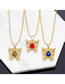 Fashion Mixed Color Bronze Diamond Openwork Butterfly Necklace