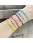 Fashion Mixed Color Solid Copper Geometric Eye Beaded Bracelet