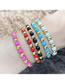 Fashion Pink Gold Plated Brass Drop Oil Ball Beaded Bracelet