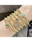 Fashion White Gold Plated Copper Beaded Zirconium Smiley Flower Bracelet