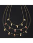 Fashion Yellow Bronze Heart Zirconium Necklace
