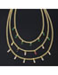 Fashion White Brass Set Square Zirconium Geometric Necklace