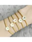 Fashion Blue Pine Brass Gold Plated Beaded Diamond Cross Bracelet