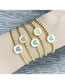 Fashion White Brass Gold Plated Beaded Diamond Heart Bracelet