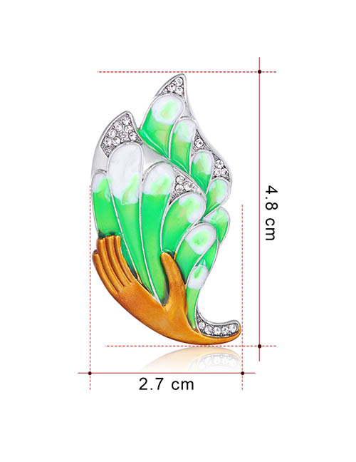 Fashion Color Alloy Diamond Geometric Butterfly Brooch