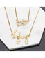 Fashion B Brass Inlaid Zirconium Letter Boys And Girls Necklace