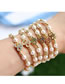 Fashion Black Copper Gold Plated Pearl Beaded Diamond Number Bracelet