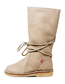 Fashion Brown Pu Round Toe Chunky Heel Boots